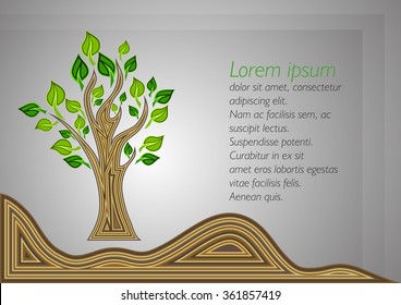 beautiful tree on a grey background. vector illustration