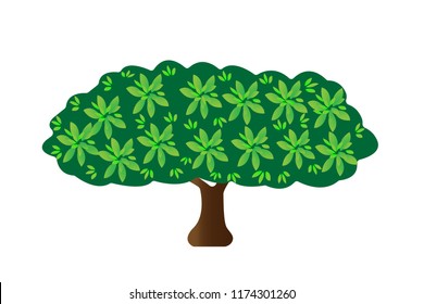 beautiful tree on white isolated vector. tree vector. illustration.