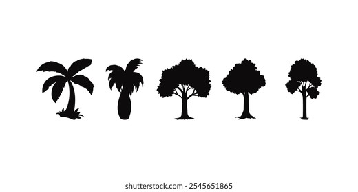 Beautiful tree and Plant silhouette Vector illustration
Beautiful Tree and Plant Silhouette Vector Illustration, Nature-Inspired Silhouettes for Design and Decoration