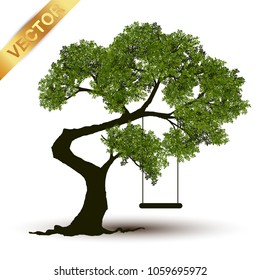 Beautiful tree Realistic  on a white background.
