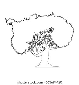 Beautiful tree silhouette