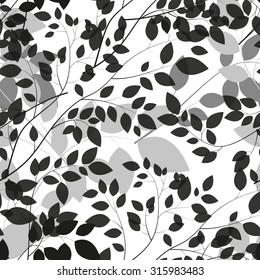 Beautiful Tree Silhouette Seamless Pattern Background Vector Illustration. EPS10
