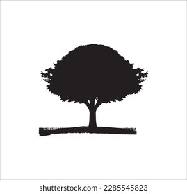 Una hermosa obra de arte vectorial de silueta arbórea.