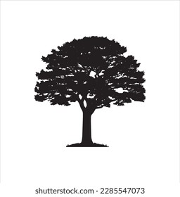 Un hermoso arte vectorial de silueta de árbol.