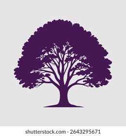 Beautiful tree silhouette vector illustration with detailed branches and foliage. Perfect for nature themes, eco designs, backgrounds, or decorative projects.