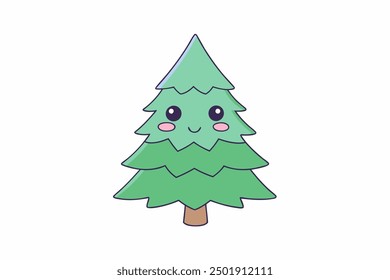 A   Hermoso Arte vectorial de árbol en ilustración de fondo blanco