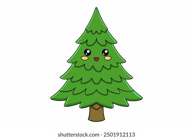 A   schöne Baum, Vektorgrafik auf weißem Hintergrund