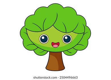 Un hermoso Arte vectorial de árbol en ilustración de fondo de arte blanco.