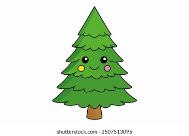 A beautiful tree vector art in white background illustration.