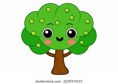 Ein schöner Baum, Vektorgrafik auf weißem Hintergrund.