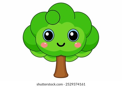 A beautiful tree vector art in white background illustration.