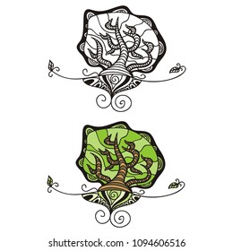 Beautiful tree. Vector illustration