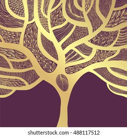 Beautiful tree. Vector illustration.