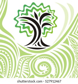Beautiful tree. Vector illustration.
