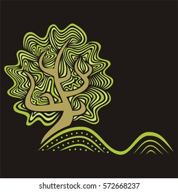Beautiful tree. Vector illustration.