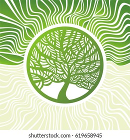 Beautiful tree. Vector illustration.