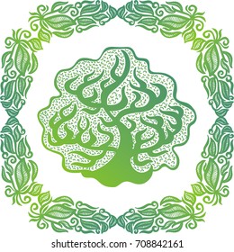 Beautiful tree. Vector illustration.