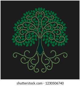 beautiful tree vector illustration, can use for a branding and logo