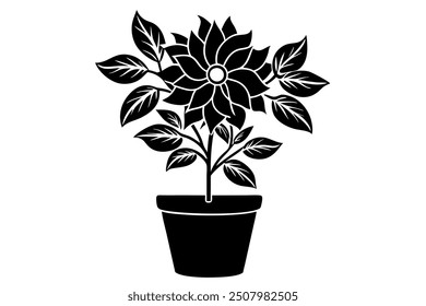 beautiful tree in the wallt vector silhouette illustration