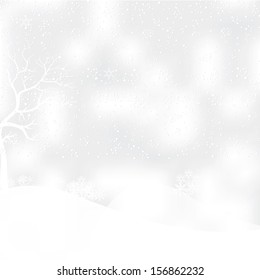 beautiful tree winter background snowflakes