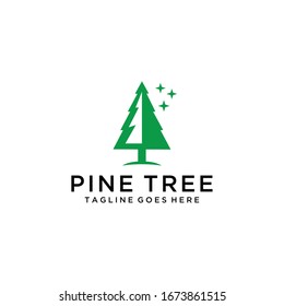 Beautiful trees that sparkle specifically to welcome Christmas logo design.