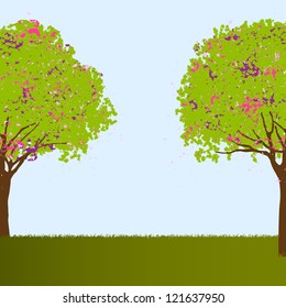 Beautiful trees. Vector illustration