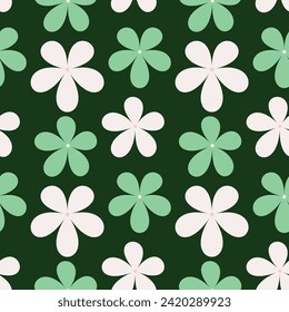 Beautiful trendy flower pattern. Big flowers. Fashionable template for design