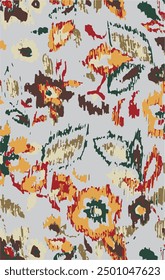Beautiful trendy flower pattern. Big flowers. Fashionable template for design.