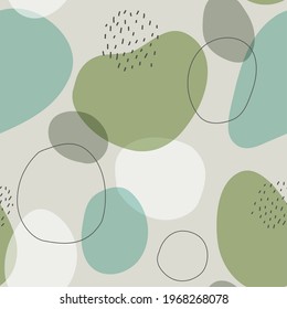 Beautiful trendy hand drawn organic shapes seamless repeating pattern