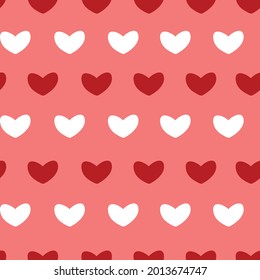 Beautiful trendy hearts seamless pattern on pink background.
Design for poster, valentines day, wrapping, background, print, texture, textile.