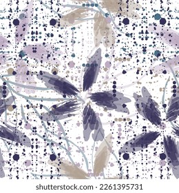 Beautiful Trendy vector Floral pattern in the many kind of flowers. Botanical Motifs scattered random. 