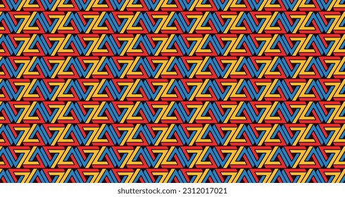 Beautiful triangle illusion based on indigenous att with three primary colors