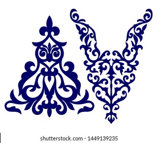 Beautiful triangular floral ornaments, 2 type