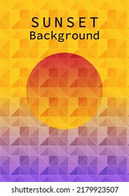 Beautiful Triangulated Gradient sunset Background 