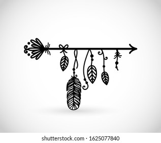 Beautiful tribal, boho rustic arrow vector