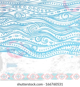 Beautiful tribal wave illustration can be used as a greeting card