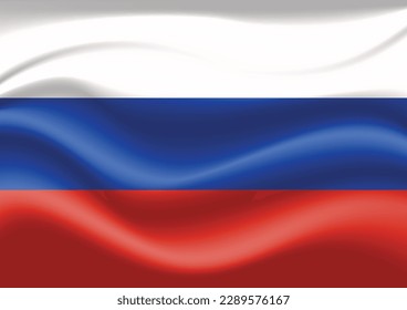 Beautiful Tri-Color Russian Flag Theme Vector Art Background