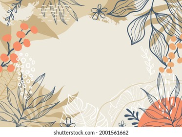 Beautiful tropical floral art background