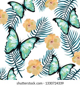 beautiful tropical flowers cartoon