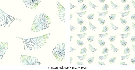 Beautiful tropical leaves seamless pattern