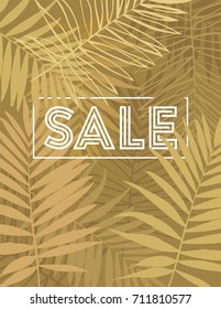 Beautiful Tropical Palm Tree Leaf Silhouette Background. Vector Illustration.