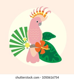 Beautiful tropical parrot vector illustration