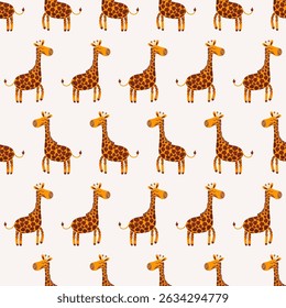 Belo padrão tropical com girafa. Ótimo para cartão de festa, banner, têxtil, papel de parede - design vetorial