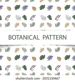 Beautiful tropical pattern with line art plants on white background