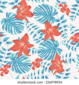 beautiful tropical pattern, trendy fabric print