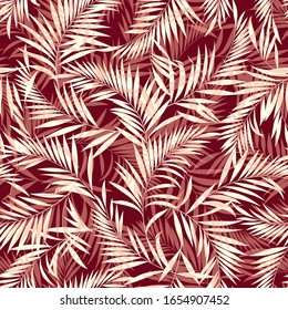 Beautiful tropical plant seamless pattern illustration,