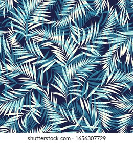 Beautiful tropical plant seamless pattern illustration,