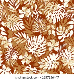 Hermosas plantas tropicales ilustran perfectamente el patrón,