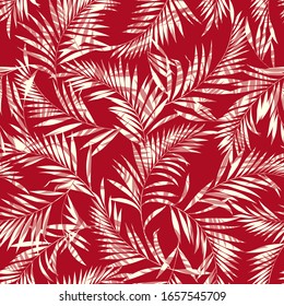 Beautiful tropical plant seamless pattern illustration,