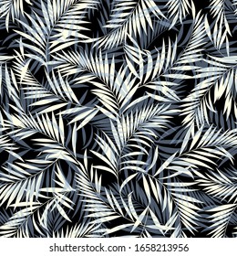 Beautiful tropical plant seamless pattern illustration,